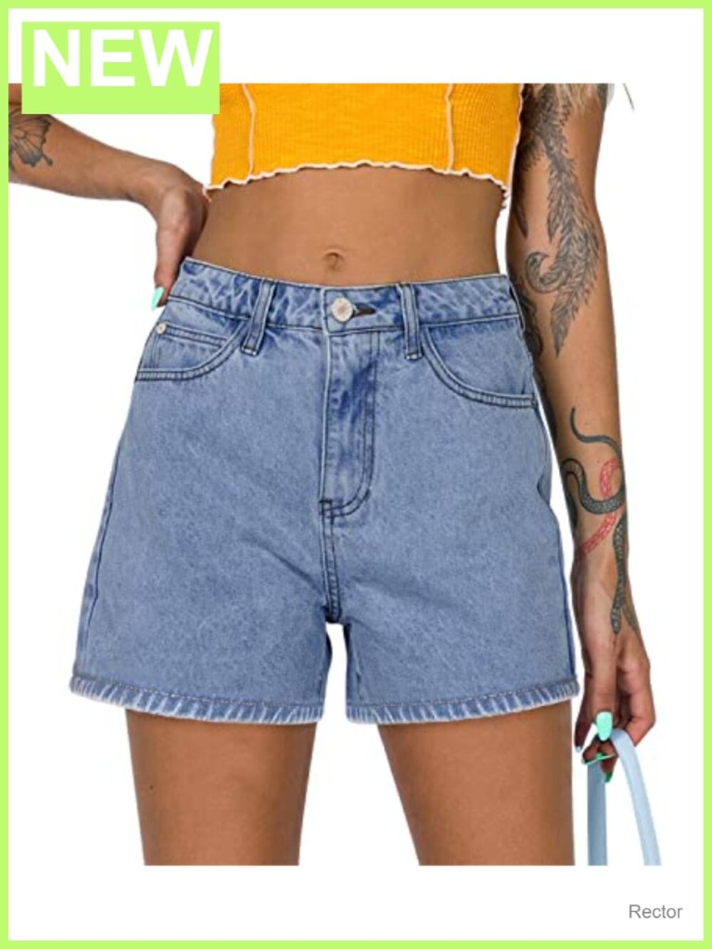 High Waisted Ripped Denim Shorts Stretchy Cotton Blend Summer Jean Shorts